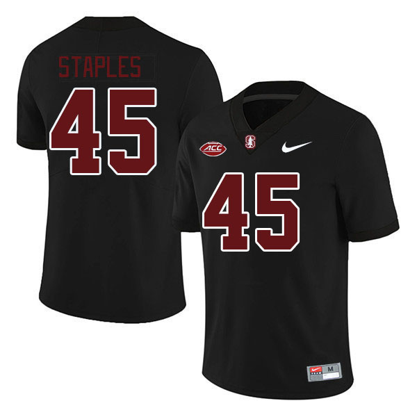 Men #45 Omar Staples Stanford Cardinal 2024 ACC Conference College Football Jerseys Stitched-Black